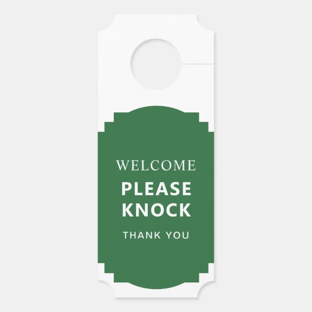 Eenvoudig welkom en niet storen omkeerbaar ticket deurhanger (Achterkant)