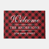 Eenvoudig welkom gespeeld patroon gepersonaliseerd deurmat (Voorkant)