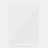 Eenvoudig welkom in onze bruiloft-gebanner acryl bord (Voorkant)