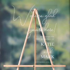 Eenvoudig welkom in onze bruiloft-gebanner acryl bord