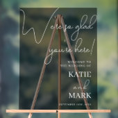 Eenvoudig welkom op onze bruiloft Frosted Black Acryl Bord (Neutraal)