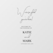 Eenvoudig welkom op onze bruiloft venster raamsticker (Vel)