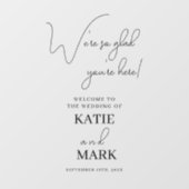 Eenvoudig welkom op onze trouwbaniersticker raamsticker (Vel)