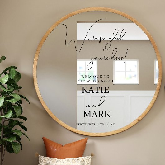 Eenvoudig welkom op onze trouwbaniersticker raamsticker