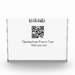 Eenvoudig welkom openen welkom barcode QR naam toe Fotoblokken