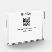 Eenvoudig welkom openen welkom barcode QR naam toe Fotoblokken (Links)