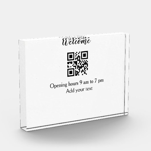 Eenvoudig welkom openen welkom barcode QR naam toe Fotoblokken (Links)