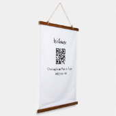 Eenvoudig welkom openen welkom barcode QR naam toe Hangend Wandkleed (Gebogen)