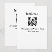 Eenvoudig welkom openen welkom barcode QR naam toe Kaart (Voorkant / Achterkant)