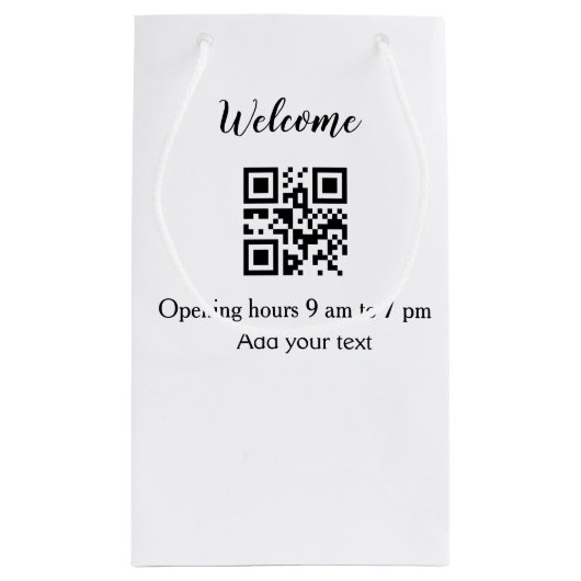 Eenvoudig welkom openen welkom barcode QR naam toe Klein Cadeauzakje (Achterkant)