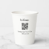 Eenvoudig welkom openen welkom barcode QR naam toe Papieren Bekers (Achterkant)