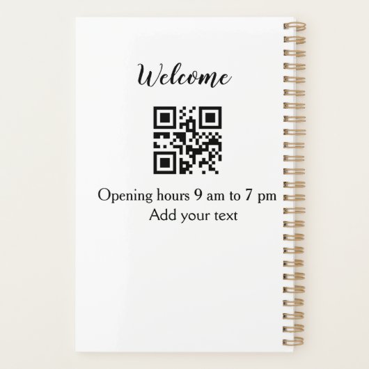 Eenvoudig welkom openen welkom barcode QR naam toe Planner (Achterkant)