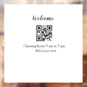 Eenvoudig welkom openen welkom barcode QR naam toe Raamsticker (Vel 2)