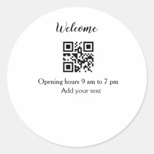 Eenvoudig welkom openen welkom barcode QR naam toe Ronde Sticker