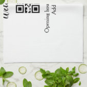 Eenvoudig welkom openen welkom barcode QR naam toe Theedoek (Gevouwen)