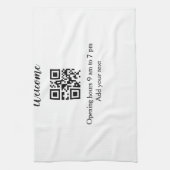 Eenvoudig welkom openen welkom barcode QR naam toe Theedoek (Verticaal)