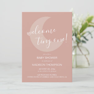 Eenvoudig welkom Tiny One Terracotta Baby shower Kaart