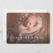 Eenvoudig welkome foto blauwe geboorte aankondiging (Voorkant)