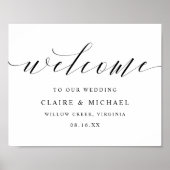 Eenvoudig welkomstscript bruiloft gebarenteken poster (Voorkant)