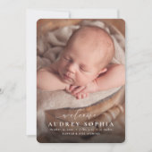 Eenvoudig welkomstscript roze foto aankondiging (Voorkant)