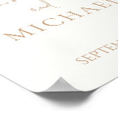 Eenvoudig Welkomstteken voor ivoor en Tan Modern W Poster (Hoek)