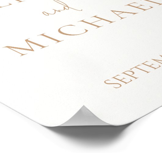 Eenvoudig Welkomstteken voor ivoor en Tan Modern W Poster (Hoek)