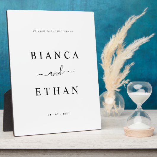 Eenvoudig Welkomstteken Weddenschap Fotoplaat (Zijkant)