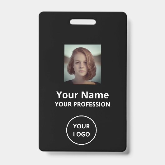 EENVOUDIG WERKNEMERSNUMMER FOTO BAR CODE BADG BADGE (Voorkant)