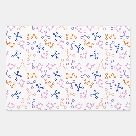 Eenvoudig Wetenschaps Molecules Laboratoriumpatroo Inpakpapier Vel (Voorkant)