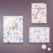 Eenvoudig Wetenschaps Molecules Laboratoriumpatroo Inpakpapier Vel