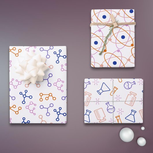 Eenvoudig Wetenschaps Molecules Laboratoriumpatroo Inpakpapier Vel