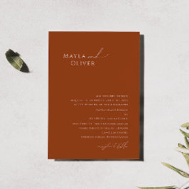 Eenvoudig 'Whimsical Desert Rust Traditional Weddi Kaart