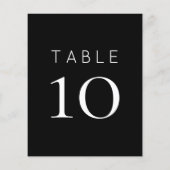 Eenvoudig White Black Wedtable Number (Achterkant)