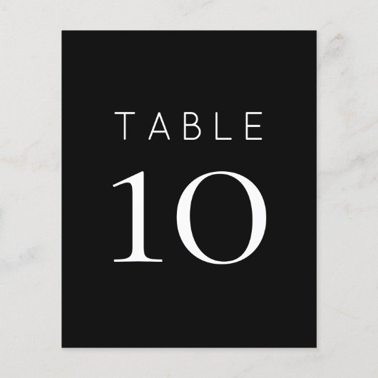 Eenvoudig White Black Wedtable Number (Achterkant)