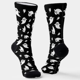Eenvoudig White Ghosts Pattern Schattige Halloween Sokken