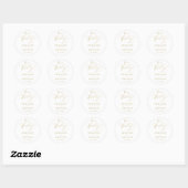 Eenvoudig White Gold Modern Script Weddenschap Ronde Sticker (Vel)