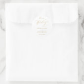 Eenvoudig White Gold Modern Script Weddenschap Ronde Sticker (Tas)