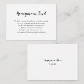 Eenvoudig 'White Honeymoon' fonds Informatiekaartje (Voorkant / Achterkant)