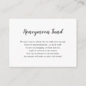 Eenvoudig 'White Honeymoon' fonds Informatiekaartje (Voorkant)