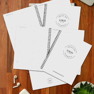 Eenvoudig White Minimalist Custom Logo Branded Planner