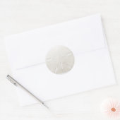 Eenvoudig 'White Sand Dollar Beach'-weddenschap Ronde Sticker (Envelop)