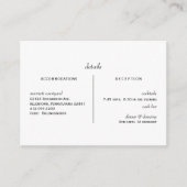 Eenvoudig 'White Weduwen'-uitnodigingstak Informatiekaartje (Voorkant)