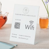 Eenvoudig WiFi-netwerkwachtwoord QR-code wit Reclamebord Met Voetstuk (Insitu)