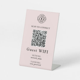 Eenvoudig Wifi-wachtwoord & Netwerk | Zakelijke QR Reclamebord Met Voetstuk