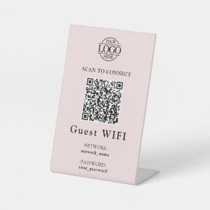 Eenvoudig Wifi-wachtwoord & Netwerk Zakelijke QR Reclamebord Met Voetstuk