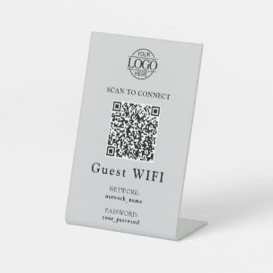 Eenvoudig Wifi-wachtwoord & Netwerk   Zakelijke QR Reclamebord Met Voetstuk