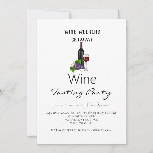 Eenvoudig wijnweekend Getaway wijnproeverij Kaart (Voorkant)