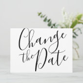 Eenvoudig Wijzig de Datum Uitgestelde Geannuleerde Save The Date (Staand voorkant)