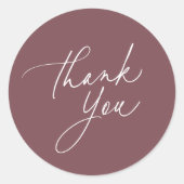 Eenvoudig Wild Bourgondië kalligrafie script dank  Ronde Sticker (Voorkant)