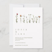 Eenvoudig wild Flowers Weddenschap Kaart (Voorkant)